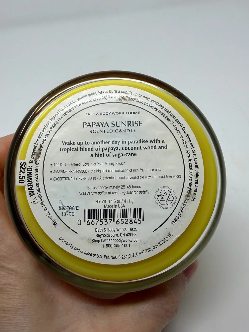 Bath & Body Works Papaya Sunrise 3 Wick Jar Candle Discontinued, New